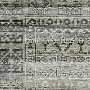 HomeRoots 10' X 14' Striped Washable Area Rug with UV Protection – Durable Pewter & Charcoal Design for Homes! 717845