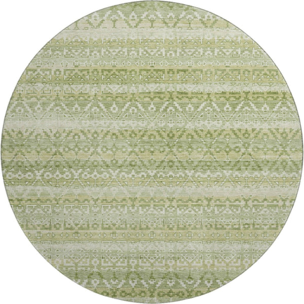 HomeRoots 8' X 10' Sage & Beige Striped Washable Area Rug – UV Protected, Stain-Resistant, Perfect for Any Decor 717849