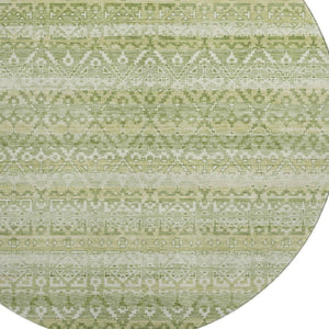 HomeRoots 8' X 10' Sage & Beige Striped Washable Area Rug – UV Protected, Stain-Resistant, Perfect for Any Decor 717849