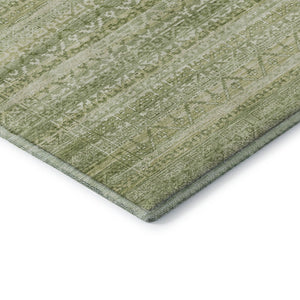HomeRoots 9' X 12' Sage Beige Striped Area Rug - Washable, UV Protected, Durable & Stylish for Any Space 717850