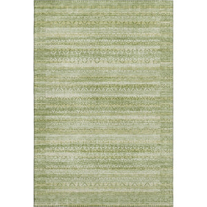 HomeRoots 10' X 14' Sage & Beige Striped Area Rug - Washable, UV Protected, Perfect for Family & Pets 717851
