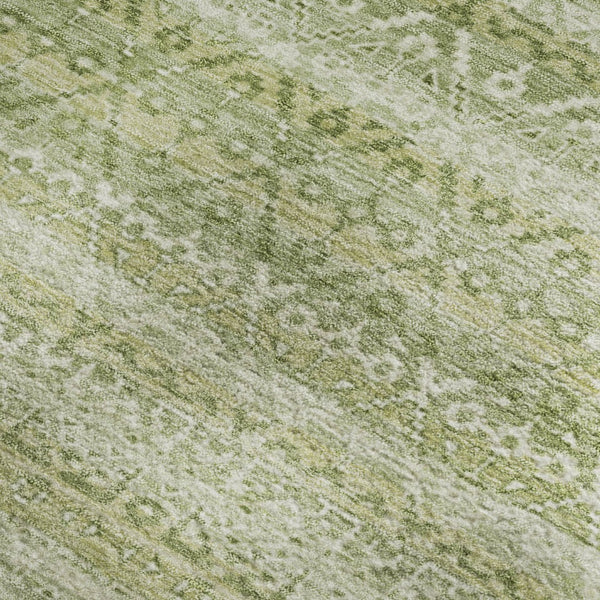 HomeRoots 10' X 14' Sage & Beige Striped Area Rug - Washable, UV Protected, Perfect for Family & Pets 717851