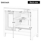 English Elm 36" Bathroom Vanity With Sink, One Cabinet With Two Doors and One Big Drawer and One Flip Drawer, Solid Wood and Mdf Board, Green