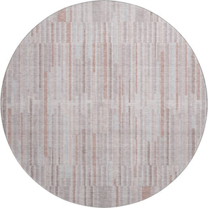 HomeRoots 8' X 10' Coral Striped Area Rug - Washable, UV Protected, Durable for Kids & Pets - Stylish Home Accent 717873