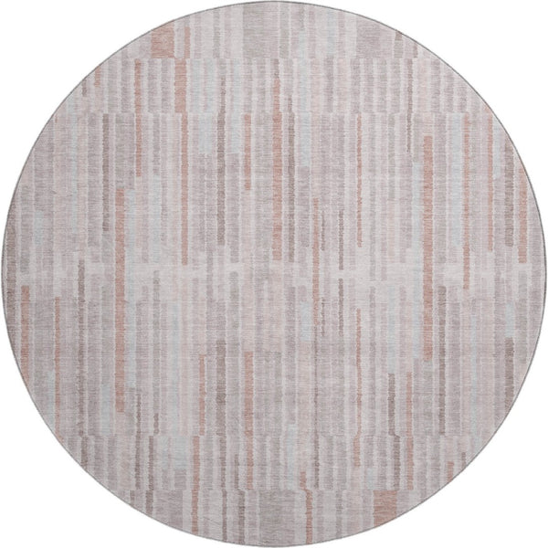 HomeRoots 8' X 10' Coral Striped Area Rug - Washable, UV Protected, Durable for Kids & Pets - Stylish Home Accent 717873