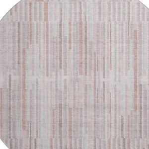 HomeRoots 8' X 10' Coral Striped Area Rug - Washable, UV Protected, Durable for Kids & Pets - Stylish Home Accent 717873