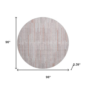 HomeRoots 8' X 10' Coral Striped Area Rug - Washable, UV Protected, Durable for Kids & Pets - Stylish Home Accent 717873