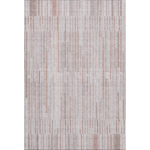 HomeRoots 10' X 14' Coral and Beige Striped Machine Washable Area Rug with UV Protection for Kids & Pets 717875