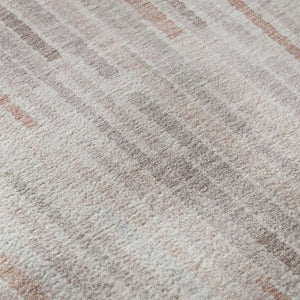 HomeRoots 10' X 14' Coral and Beige Striped Machine Washable Area Rug with UV Protection for Kids & Pets 717875