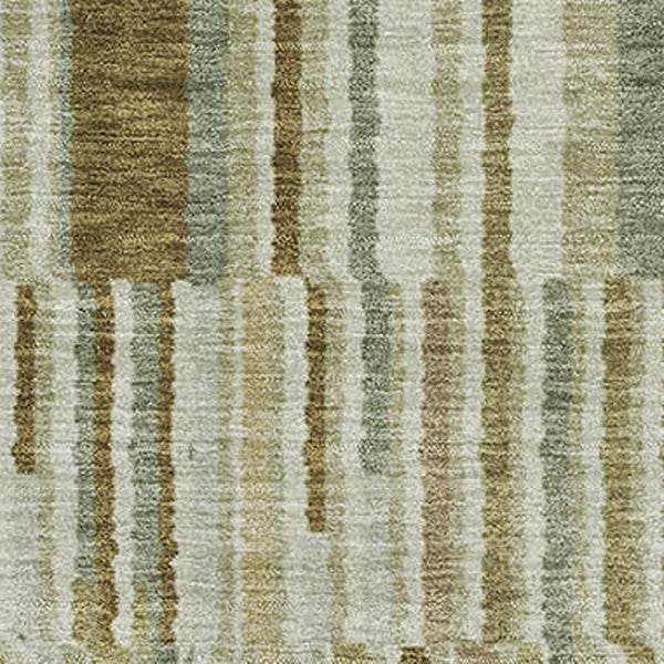 HomeRoots 5' X 8' Striped Khaki and Beige Washable Area Rug with UV Protection for High-Traffic Spaces 717877