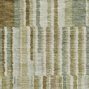 HomeRoots 10' X 14' Khaki And Beige Striped Area Rug - Washable, UV Protected, Non-Slip, Perfect for Families! 717881