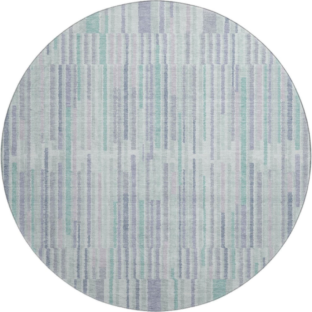 HomeRoots 8' X 10' Coastal Mint Green & Denim Blue Washable Area Rug with UV Protection for Active Homes 717885
