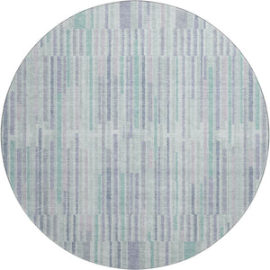 HomeRoots 8' X 10' Coastal Mint Green & Denim Blue Washable Area Rug with UV Protection for Active Homes 717885