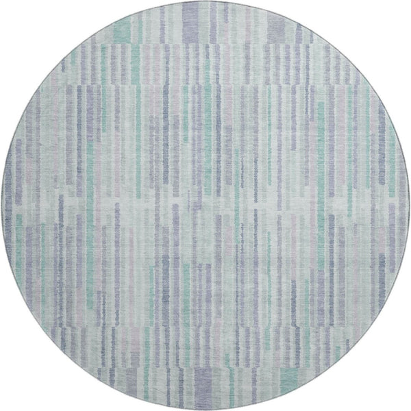 HomeRoots 8' X 10' Coastal Mint Green & Denim Blue Washable Area Rug with UV Protection for Active Homes 717885