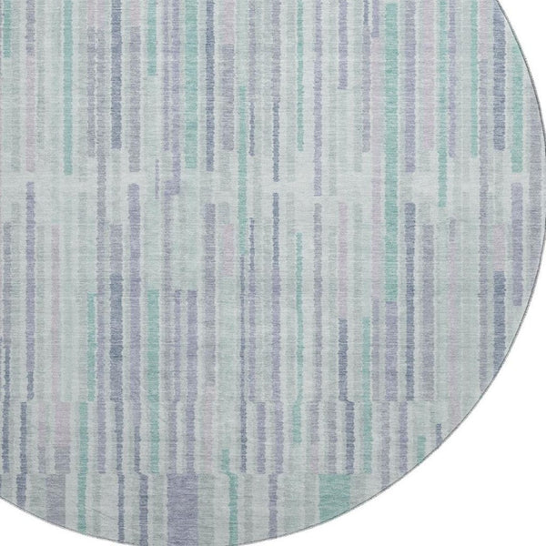 HomeRoots 8' X 10' Coastal Mint Green & Denim Blue Washable Area Rug with UV Protection for Active Homes 717885