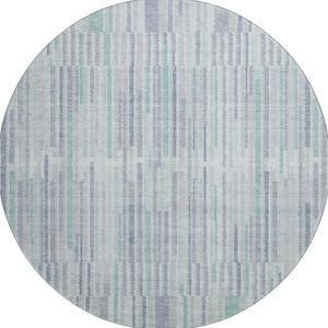 HomeRoots 8' X 10' Coastal Mint Green & Denim Blue Washable Area Rug with UV Protection for Active Homes 717885