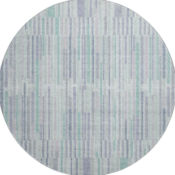 HomeRoots 8' X 10' Coastal Mint Green & Denim Blue Washable Area Rug with UV Protection for Active Homes 717885