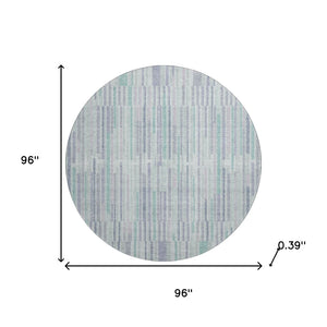 HomeRoots 8' X 10' Coastal Mint Green & Denim Blue Washable Area Rug with UV Protection for Active Homes 717885