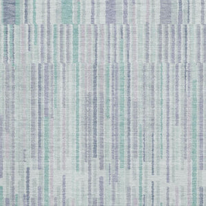 HomeRoots 10' Coastal-Inspired Mint Green & Denim Blue Striped Area Rug - Washable, UV-Protected & Durable! 717887