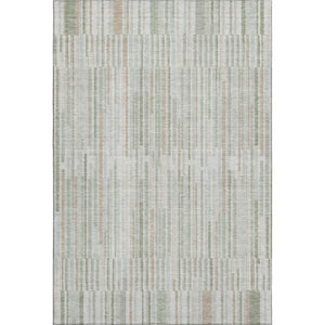 HomeRoots 9' X 12' Sage and Ivory Striped Washable Area Rug - Durable, Stylish, UV-Protected for Any Room 717898