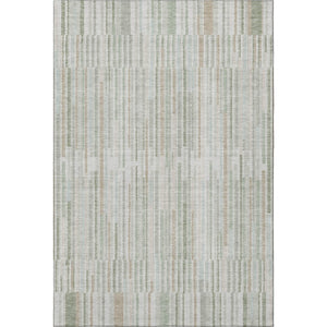 HomeRoots 9' X 12' Sage and Ivory Striped Washable Area Rug - Durable, Stylish, UV-Protected for Any Room 717898