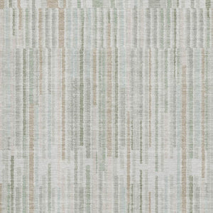 HomeRoots 10' Sage and Ivory Striped Washable Area Rug - Durable, Stain Resistant, UV Protected for Family Spaces 717899