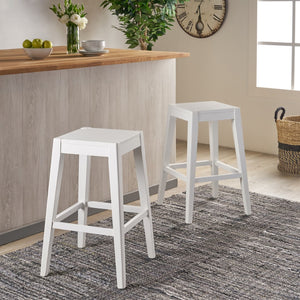 Christopher Knight Home® - Noble House - Farmhouse 26" Wooden Counter Stool (Set of 2)