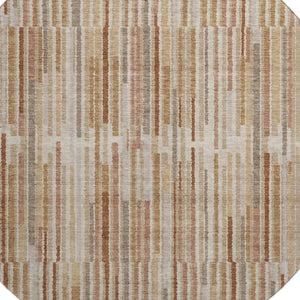 HomeRoots 8' X 10' Terra Cotta Striped Area Rug - Washable, UV Protected, Durable for High-Traffic Spaces 717915