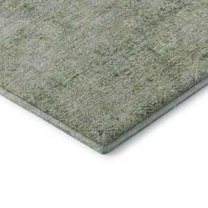 HomeRoots 5' X 8' Sage & Olive Green Abstract Area Rug – Washable, UV-Protected, Family-Friendly Decor Solution 717919