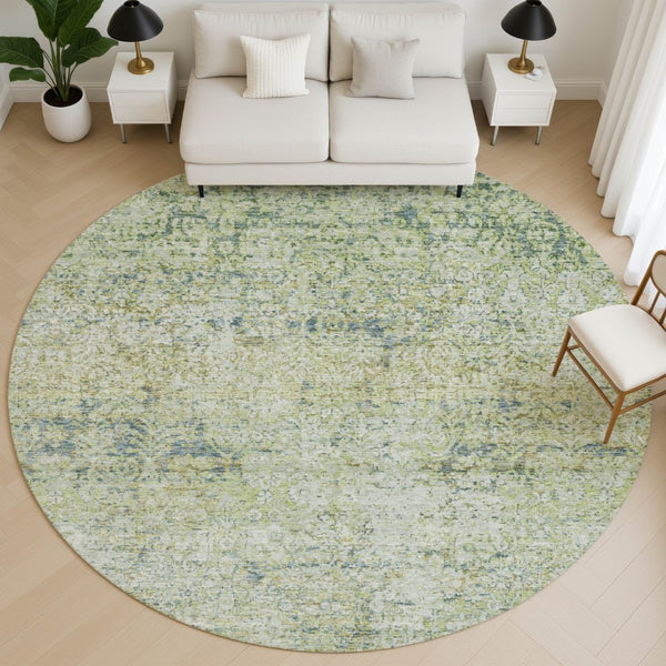 HomeRoots 8' X 10' Sage & Olive Green Abstract Washable Area Rug - UV Protected, Kid & Pet Friendly, Stylish! 717921