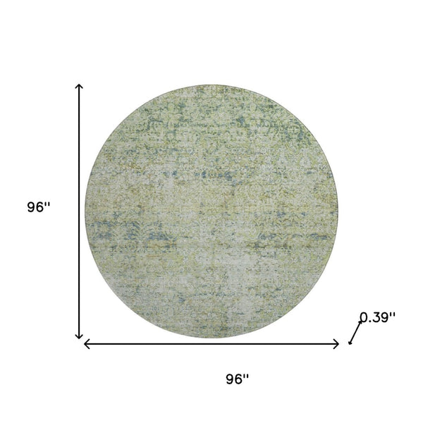 HomeRoots 8' X 10' Sage & Olive Green Abstract Washable Area Rug - UV Protected, Kid & Pet Friendly, Stylish! 717921