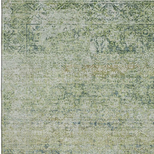 HomeRoots 9' X 12' Sage and Olive Green Abstract Area Rug – Washable, UV Protected, Stain Resistant Beauty! 717922
