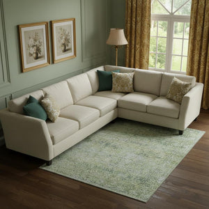 HomeRoots 9' X 12' Sage and Olive Green Abstract Area Rug – Washable, UV Protected, Stain Resistant Beauty! 717922