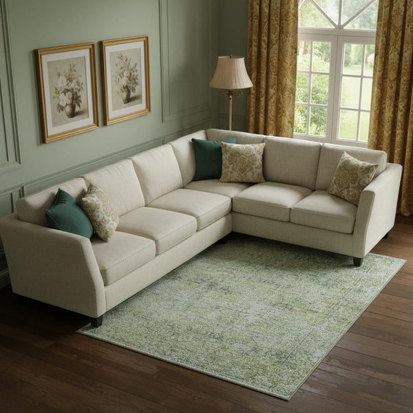 HomeRoots 9' X 12' Sage and Olive Green Abstract Area Rug – Washable, UV Protected, Stain Resistant Beauty! 717922