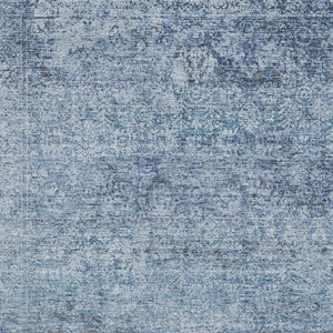 HomeRoots 5' X 8' Blue Abstract Area Rug - Washable, UV Protected, Durable Design for Modern Homes & Families 717925