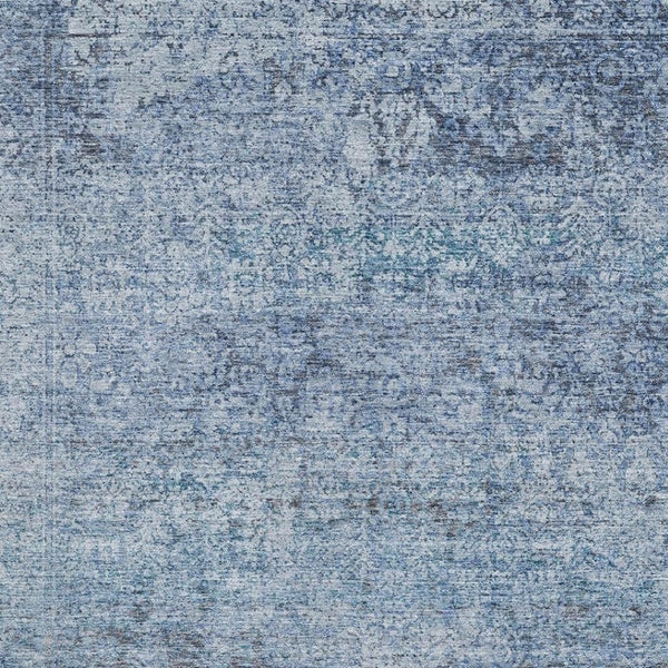 HomeRoots 5' X 8' Blue Abstract Area Rug - Washable, UV Protected, Durable Design for Modern Homes & Families 717925