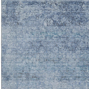 HomeRoots 5' X 8' Blue Abstract Area Rug - Washable, UV Protected, Durable Design for Modern Homes & Families 717925