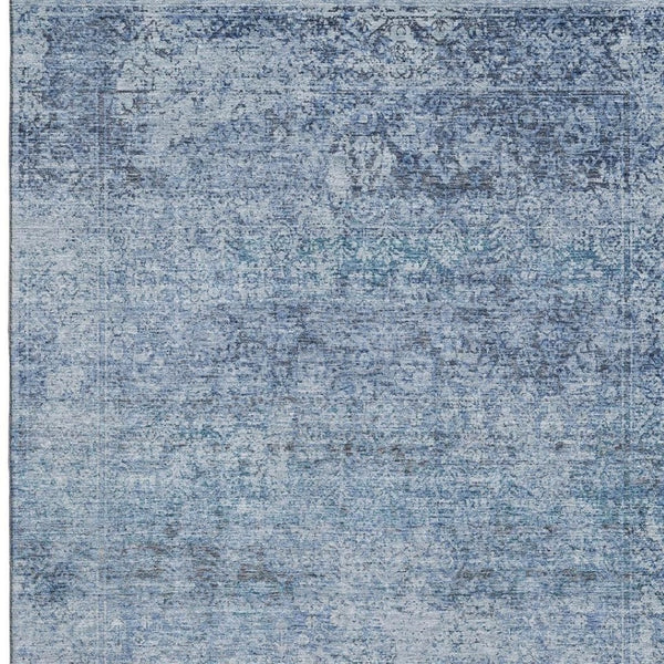 HomeRoots 5' X 8' Blue Abstract Area Rug - Washable, UV Protected, Durable Design for Modern Homes & Families 717925