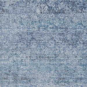 HomeRoots 8' Blue And Denim Abstract Washable Round Rug – Durable, Stain-Resistant, UV Protected Design for Homes 717926