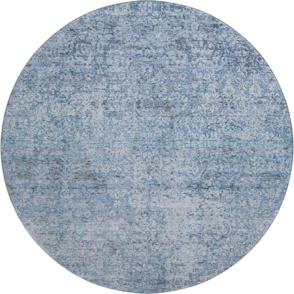 HomeRoots 8' X 10' Blue Abstract Washable Area Rug with UV Protection - Durable, Stylish, and Family-Friendly Design 717927