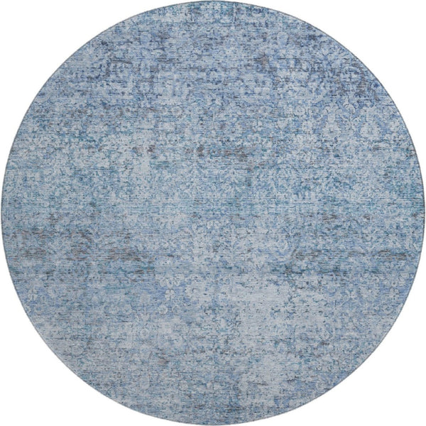 HomeRoots 8' X 10' Blue Abstract Washable Area Rug with UV Protection - Durable, Stylish, and Family-Friendly Design 717927