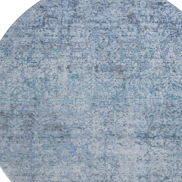 HomeRoots 8' X 10' Blue Abstract Washable Area Rug with UV Protection - Durable, Stylish, and Family-Friendly Design 717927