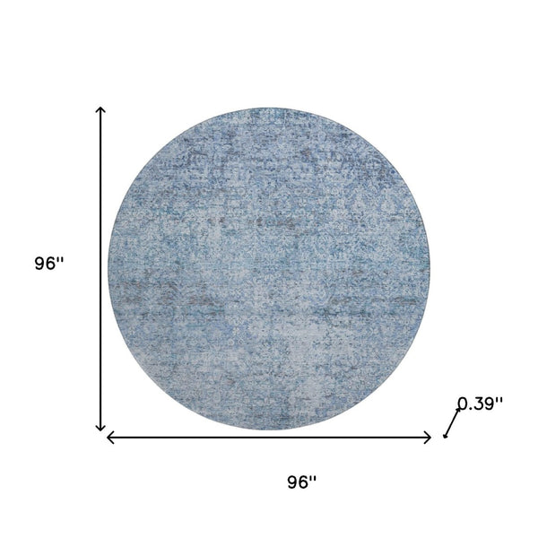 HomeRoots 8' X 10' Blue Abstract Washable Area Rug with UV Protection - Durable, Stylish, and Family-Friendly Design 717927