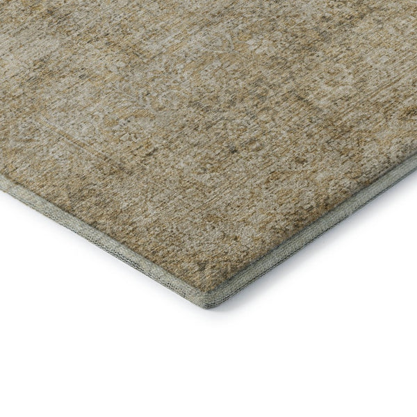 HomeRoots 9' X 12' Copper and Beige Abstract Area Rug - Machine Washable, UV Protected, Stain Resistant Design 717934