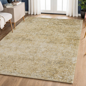 HomeRoots 9' X 12' Copper and Beige Abstract Area Rug - Machine Washable, UV Protected, Stain Resistant Design 717934