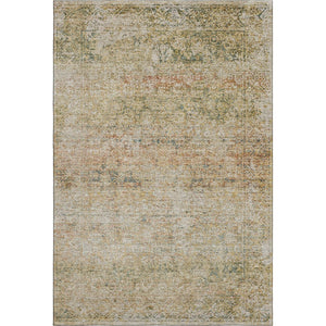 HomeRoots 5' X 8' Gold and Beige Abstract Area Rug - Washable, Durable, UV-Protected for Modern Homes 717937