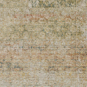 HomeRoots 5' X 8' Gold and Beige Abstract Area Rug - Washable, Durable, UV-Protected for Modern Homes 717937