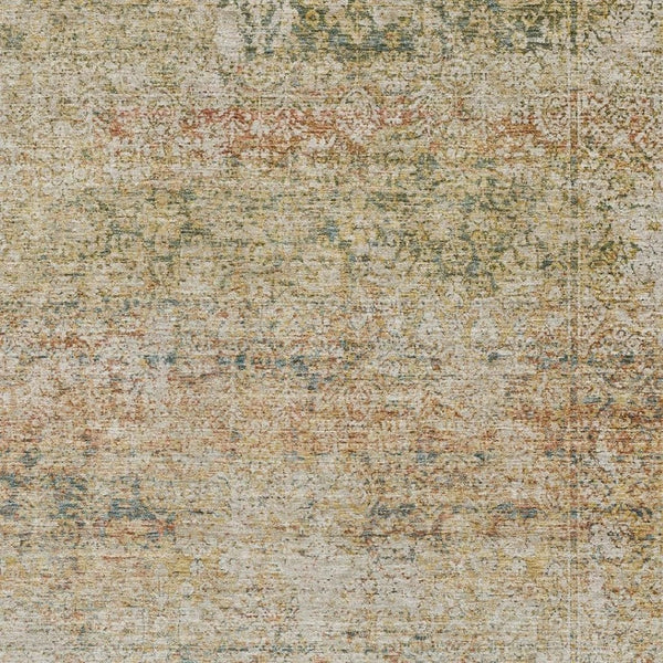 HomeRoots 5' X 8' Gold and Beige Abstract Area Rug - Washable, Durable, UV-Protected for Modern Homes 717937