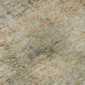 HomeRoots 5' X 8' Gold and Beige Abstract Area Rug - Washable, Durable, UV-Protected for Modern Homes 717937