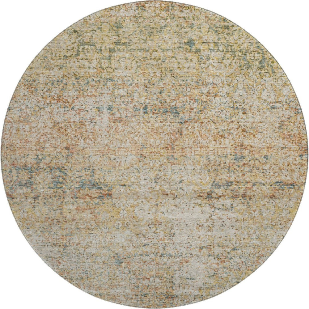 HomeRoots 8' X 10' Gold and Beige Abstract Washable Area Rug – Durable, Stain Resistant, UV Protected & Stylish 717939